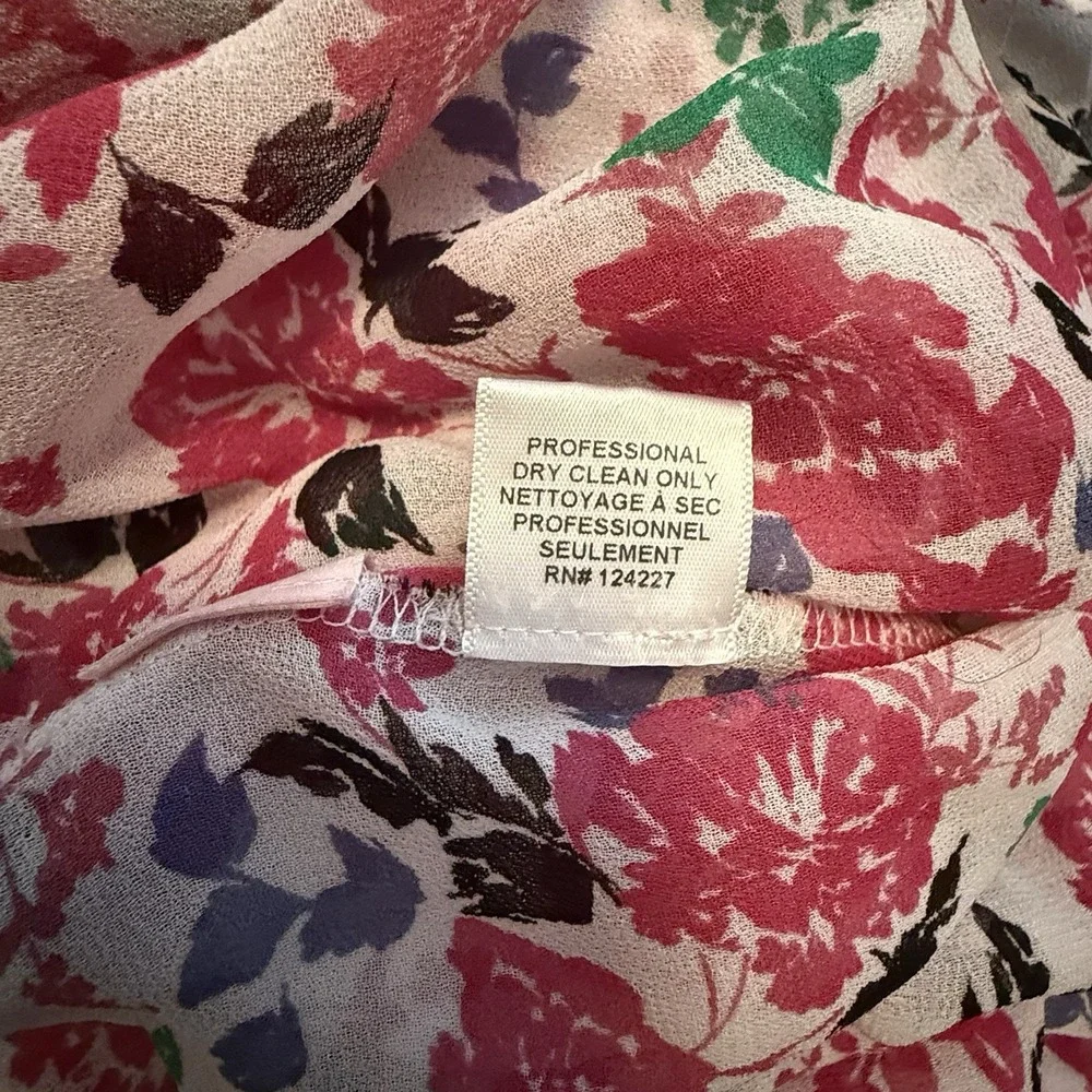 MISA Los Angeles Floral Chiffon Maxi Dress Sz S White Pink Ruffle‎ Tiered - Picture 11 of 11